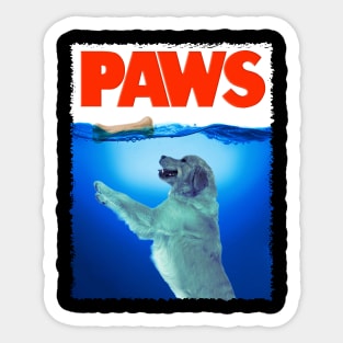 Golden PAWS Retrieving Radiance, Tee Triumph for Dog Enthusiasts Sticker